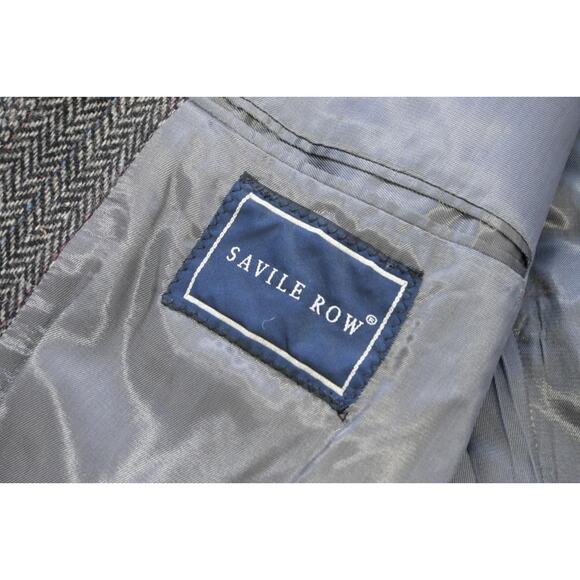 VTG Savile Row Tweed Handwoven Herringbone Wool Blazer Sports Jacket Mens 46 L - Picture 10 of 11